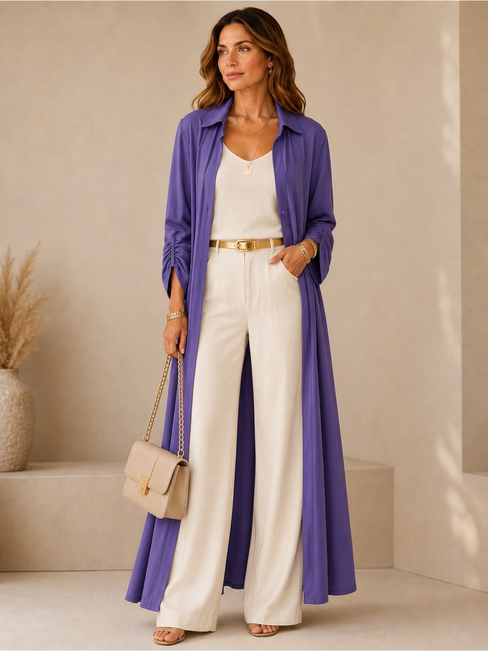 Brian Bailey - Purple Jersey Duster Jacket - SzM
